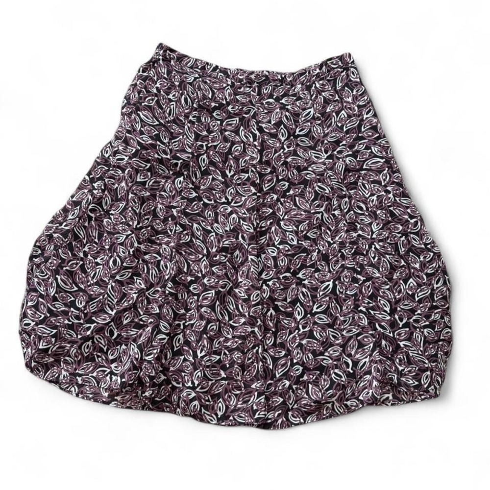 Vintage George Mulberry Leaf Print Midi Skirt,‎ Women's Size 6
